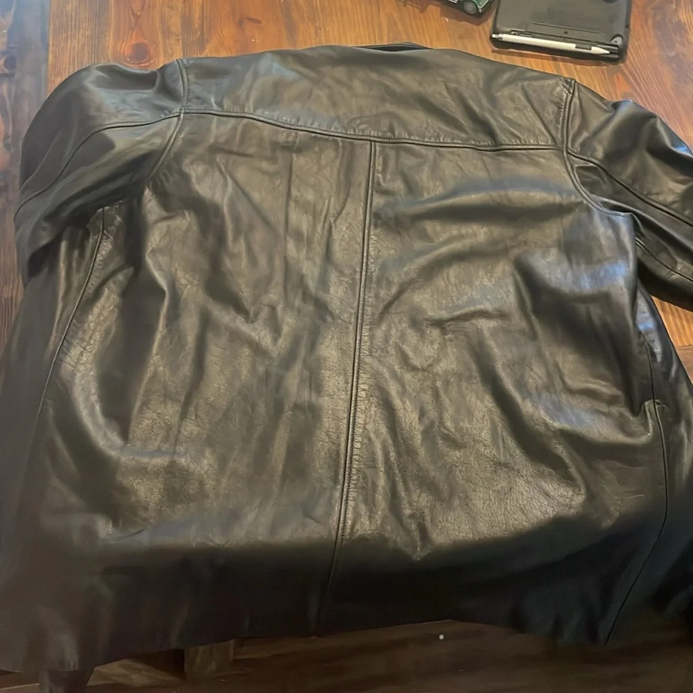 Merona Black Leather Jacket - Picture 4 of 4